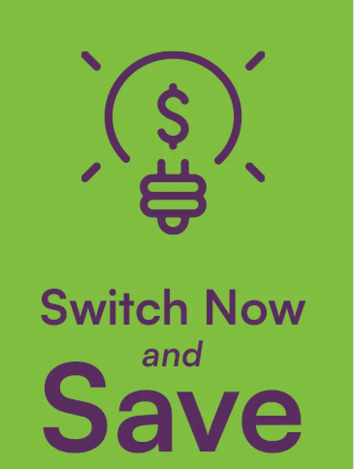 green graphic with lightbulb "switch now and save"