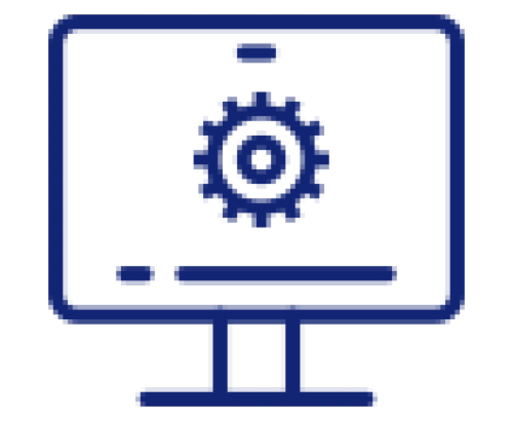 computer and gear icon
