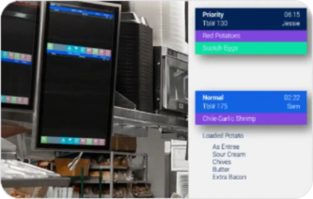 PCAP touchscreen kitchen display order tickets