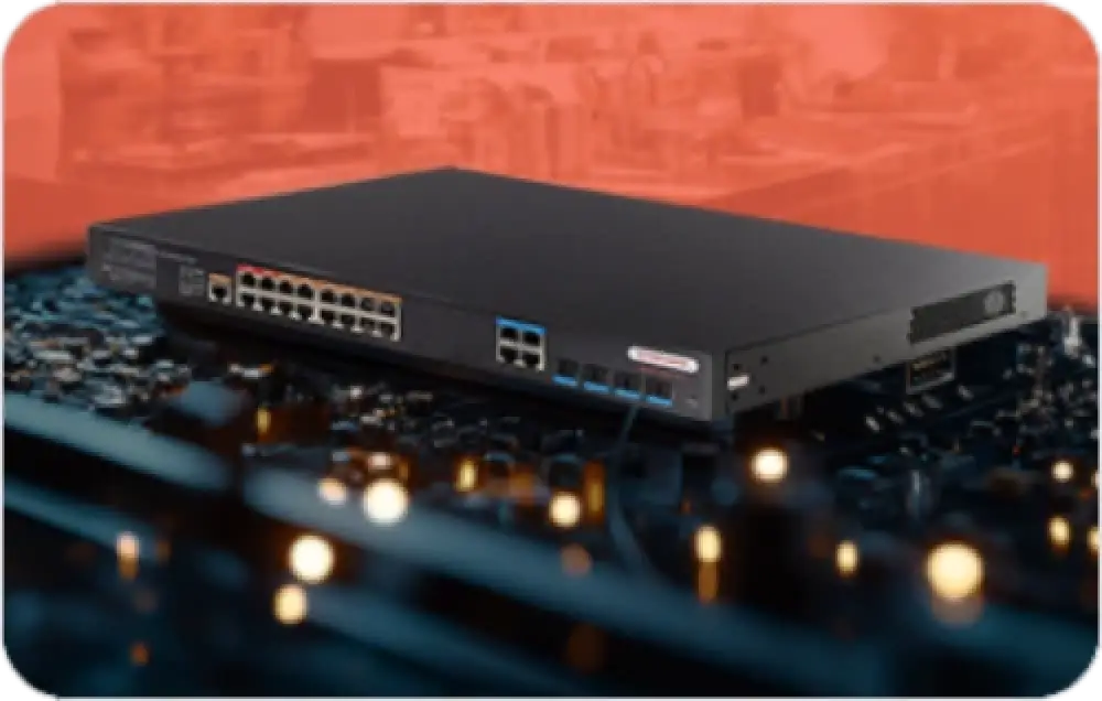 POE+ network switch for kitchen display systems