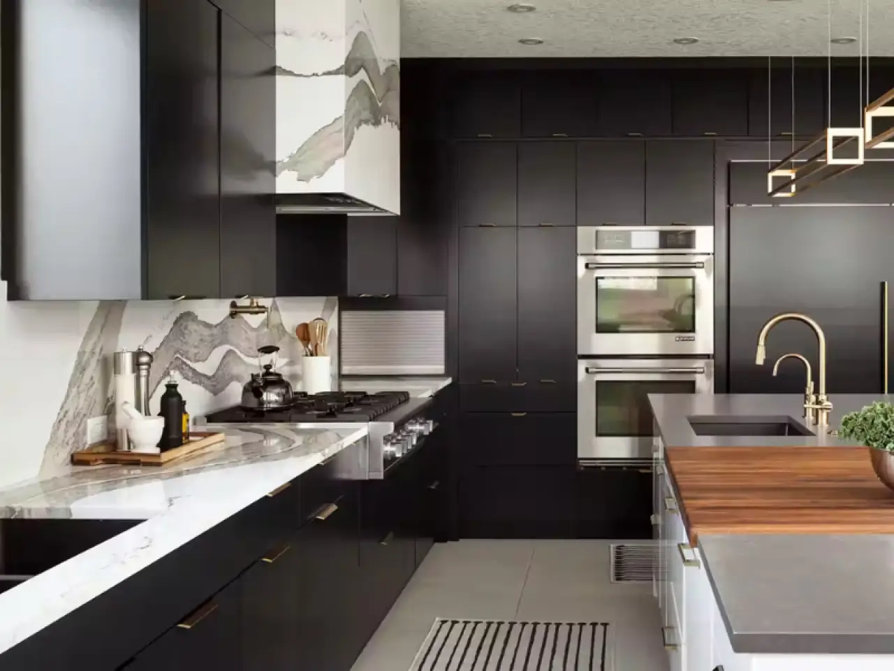 black cambria quartz kitchen
