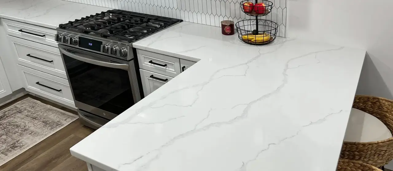 marble countertops in a kitchen