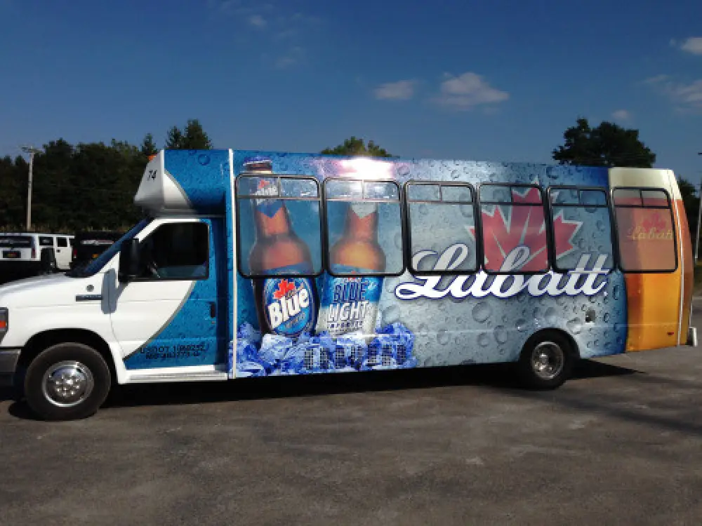 Labatt Blue Limo Bus exterior