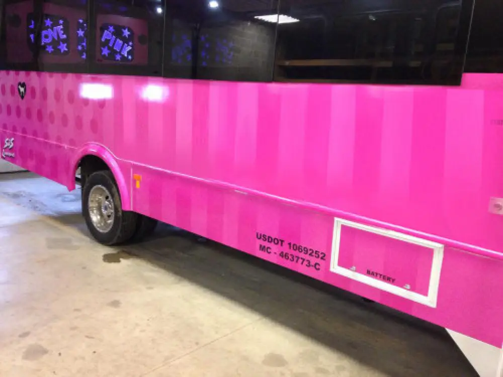 Pink Limo Bus exterior