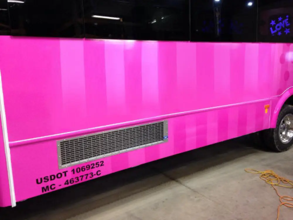 Pink Limo Bus exterior