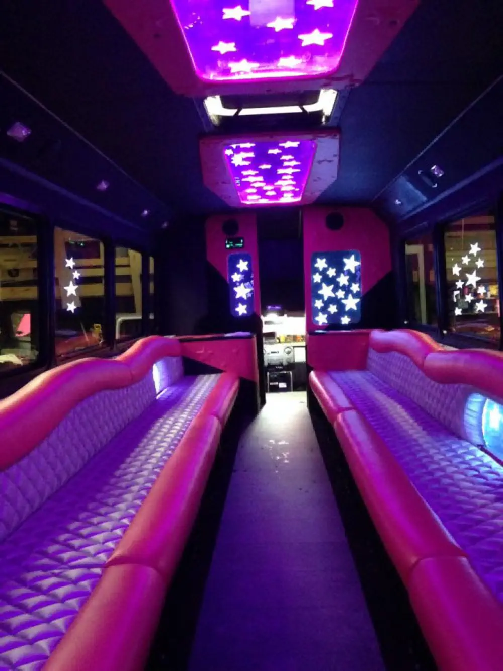Pink Limo Bus interior