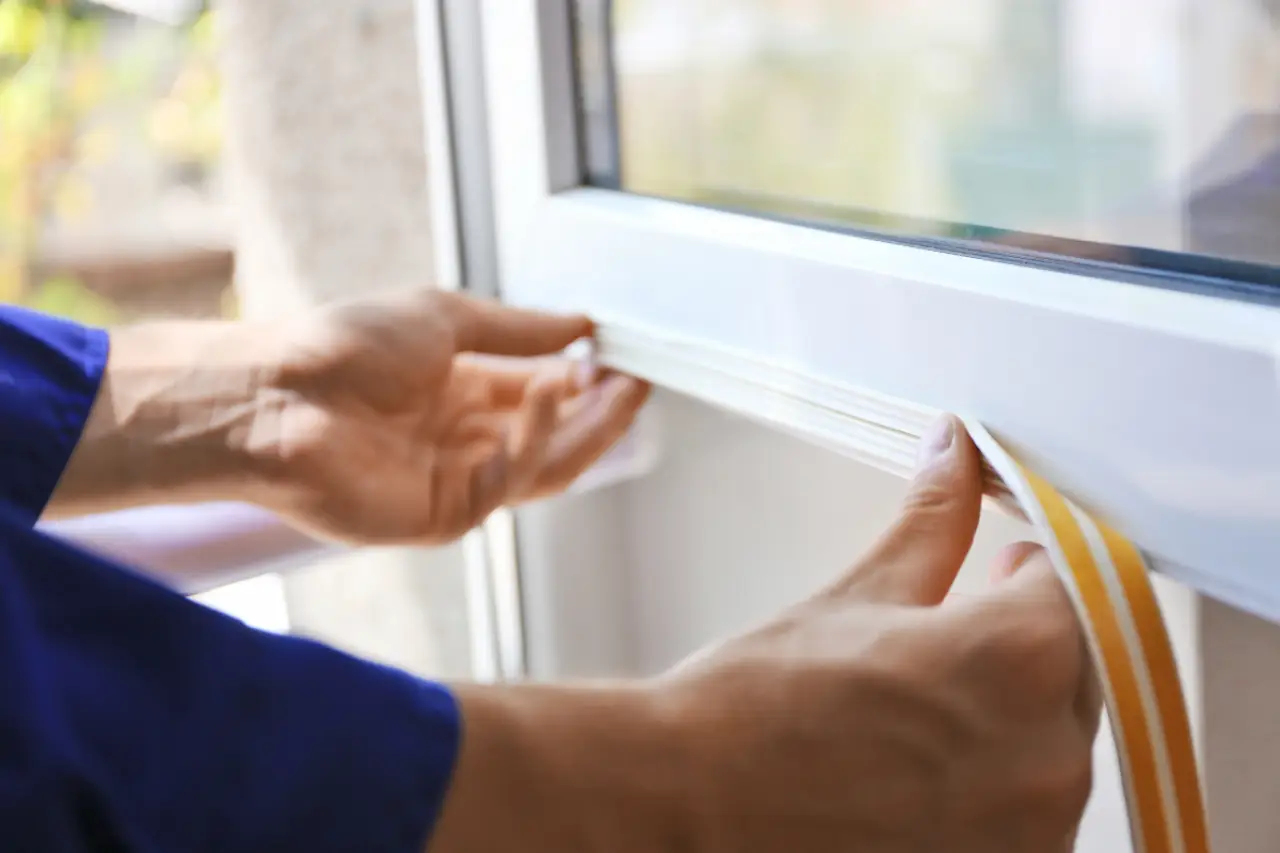 man air sealing a window