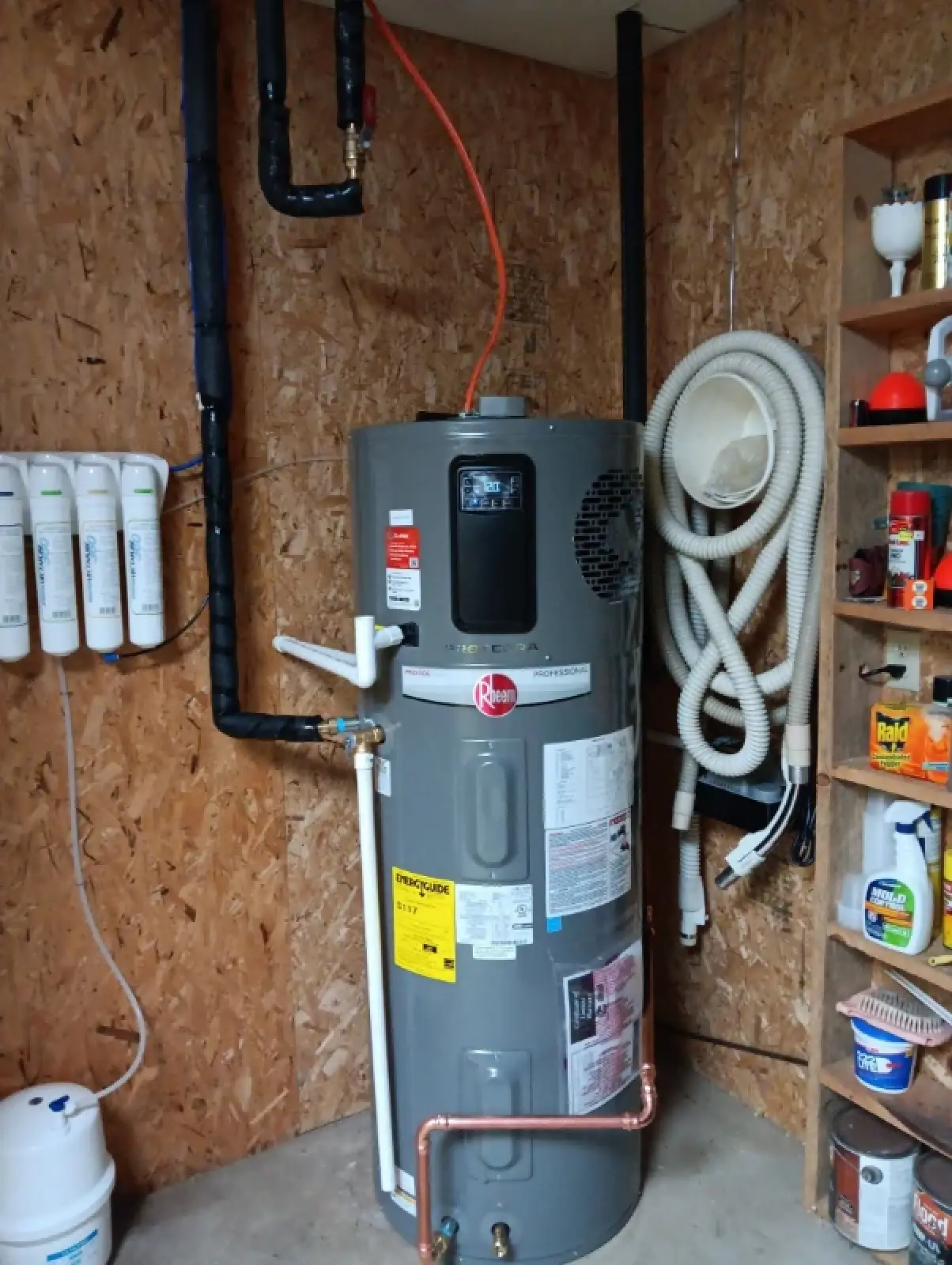 grey hot water heater