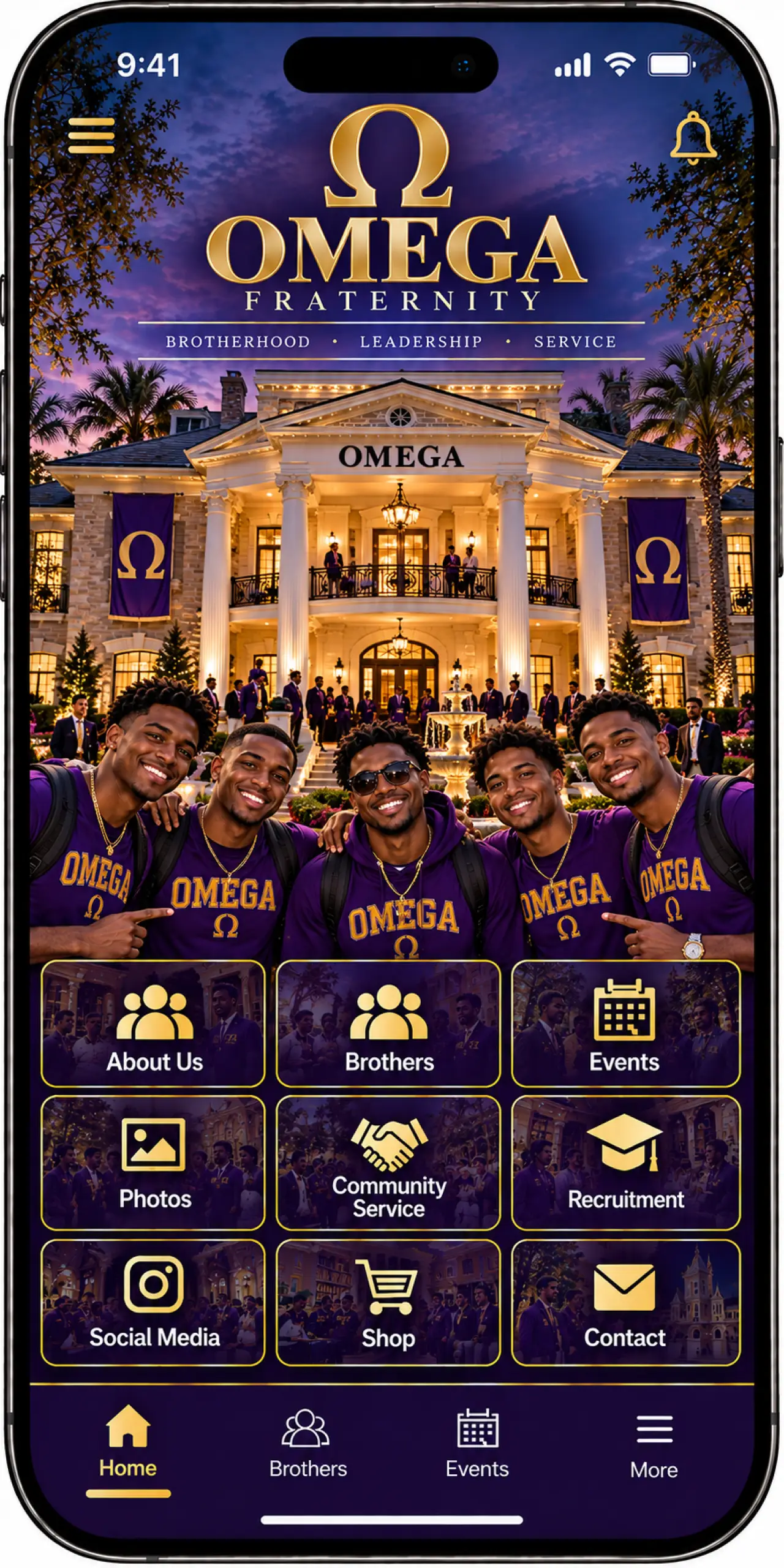 Fraternity Apps mobile app screen