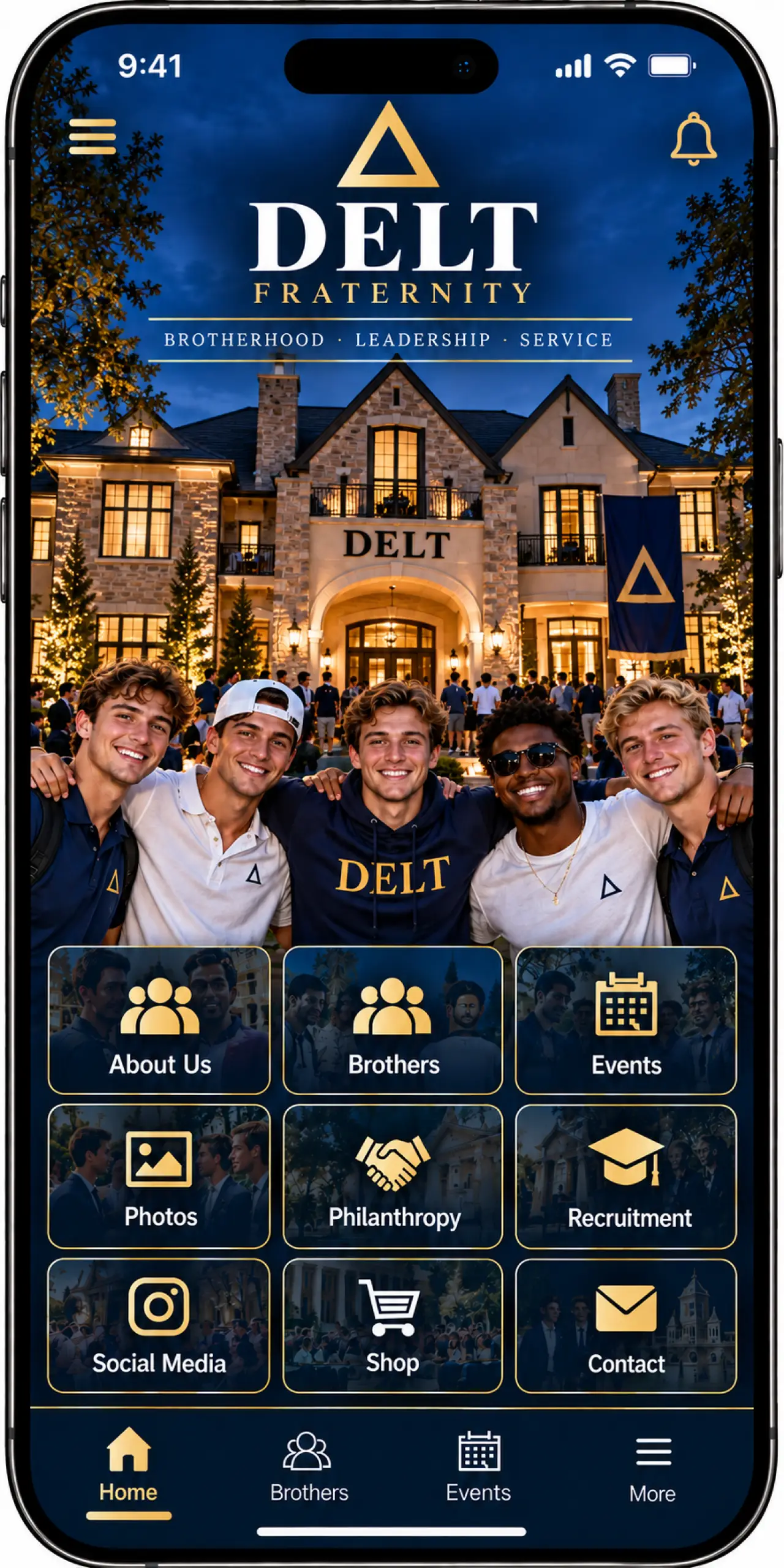 Fraternity Apps mobile app screen