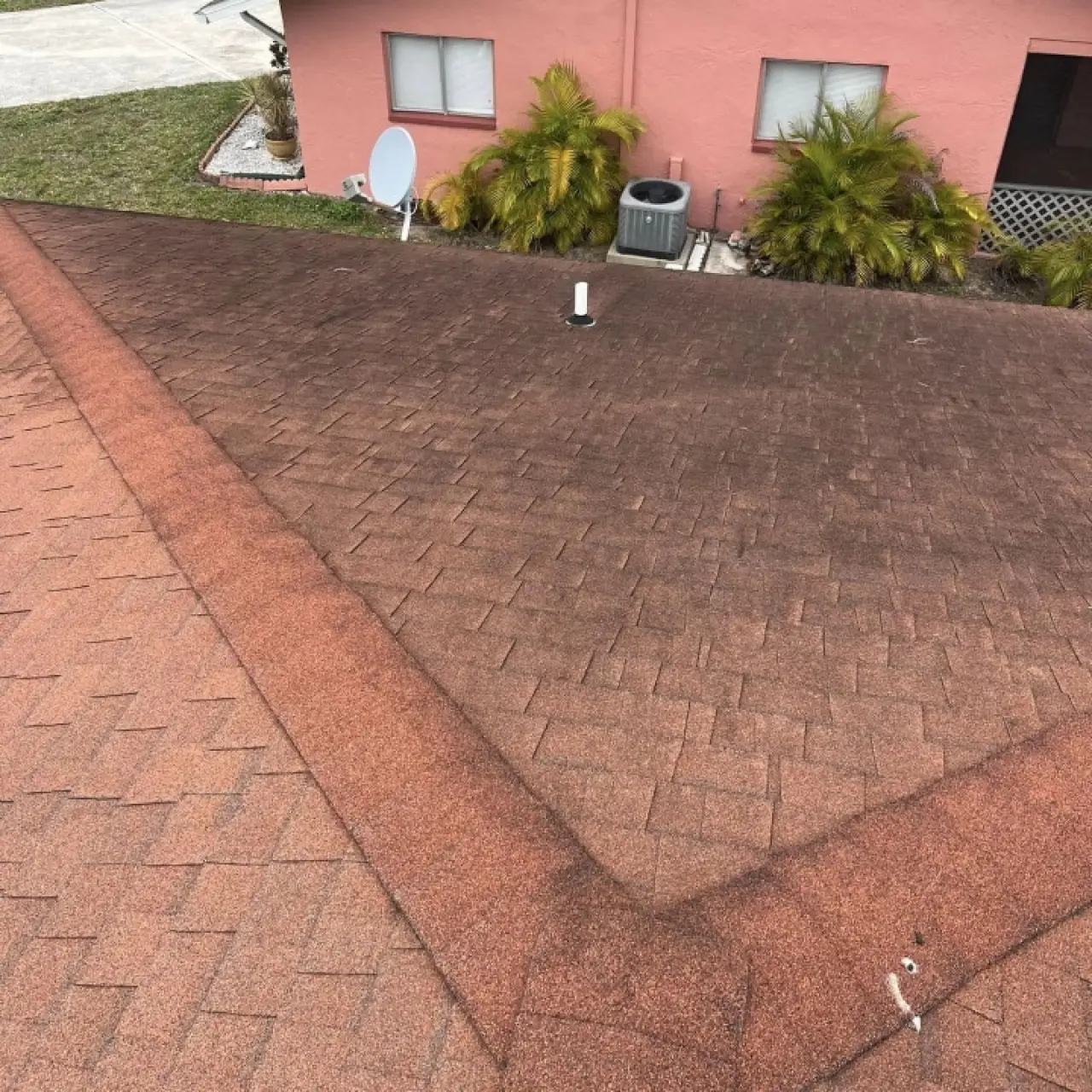 Florida roof before soft washing