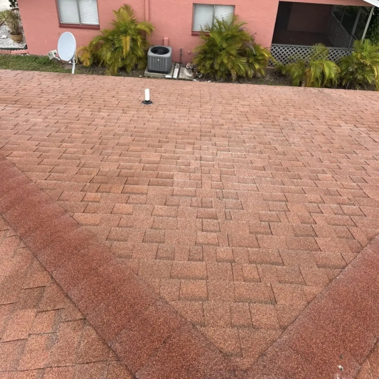 Florida roof after soft washing