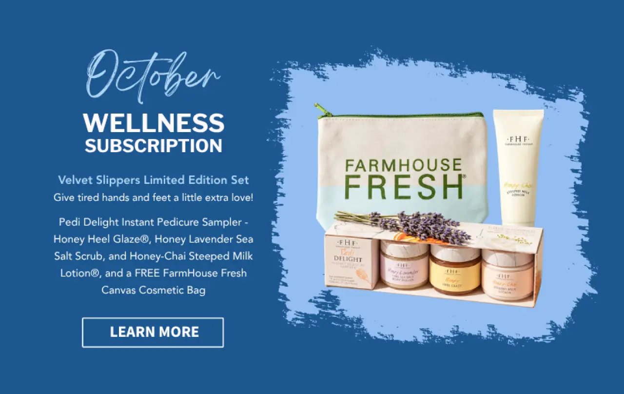 Give tired hands and feet a little extra love with this cozy, limited-edition FarmHouse Fresh set. Packed with honey-inspired favorites, it has everything you need for a relaxing at-home pedicure moment.  Inside the set:  Pedi Delight Instant Pedicure Sam