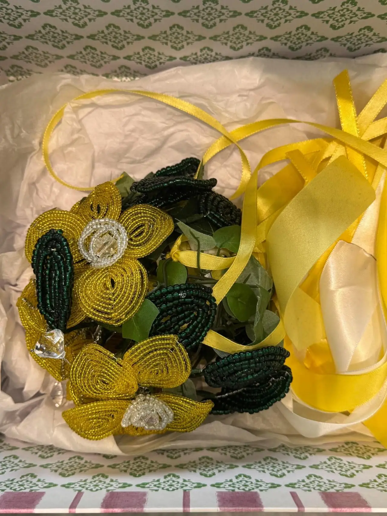 yellow Beaded Bridal Bouquet