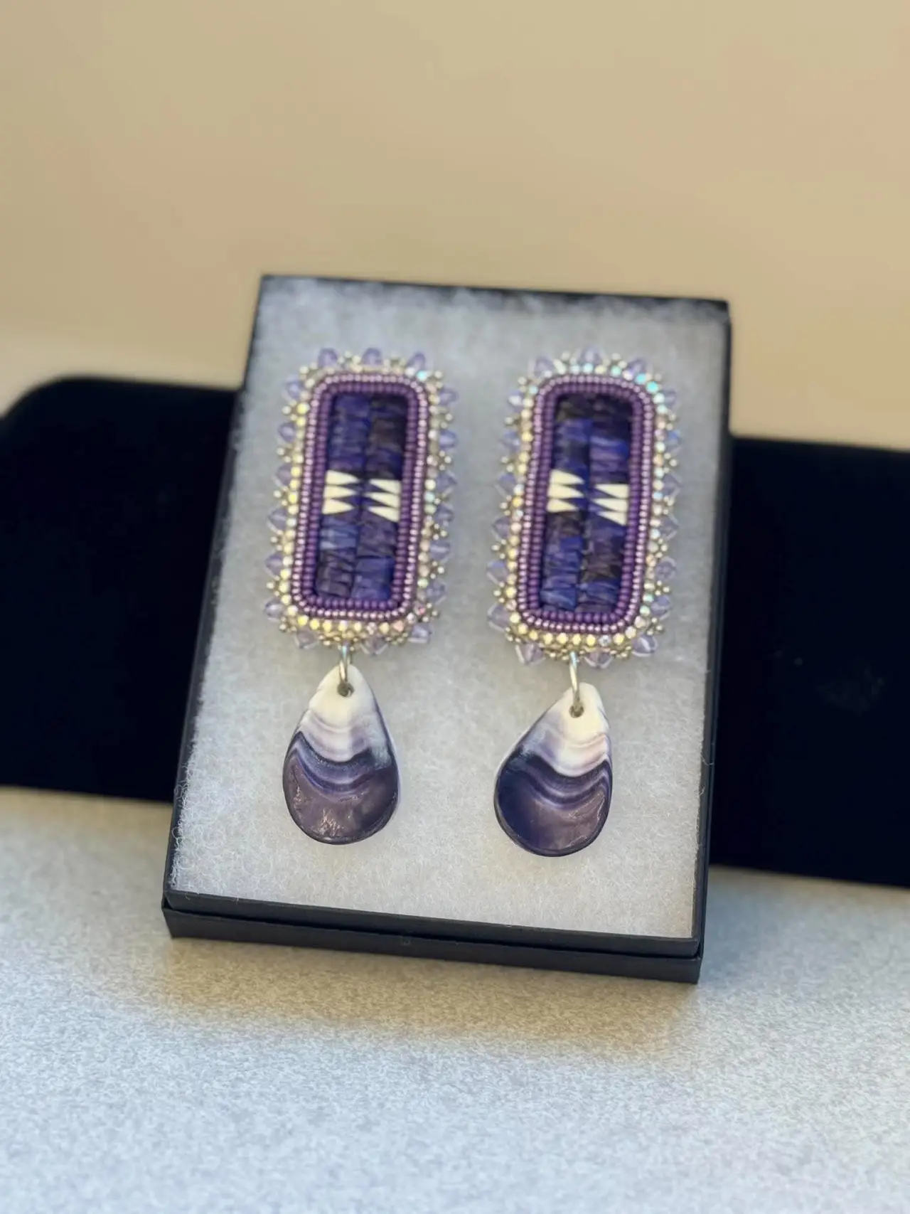 KSG purple Quill earrings 