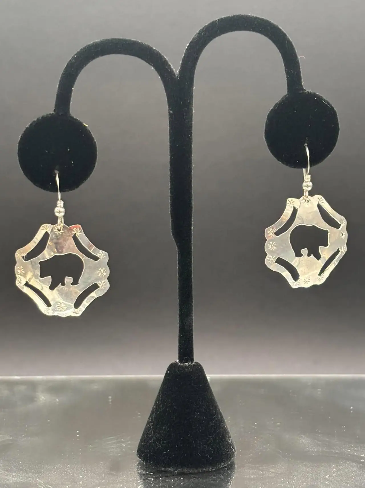 Silver Bear Council Earrings