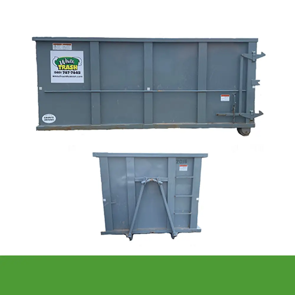 20 yard roll off dumpster from white trash disposal