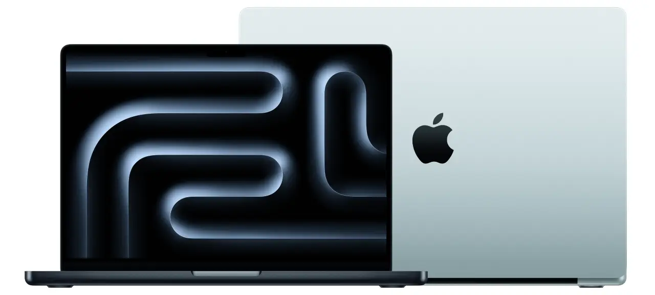 MacBook Pro 14-inch in Space Black and MacBook Pro 16-inch in Silver