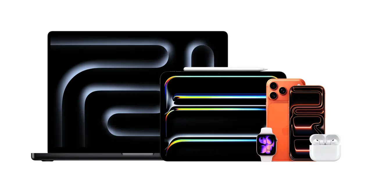 MacBook Pro, iPad Pro with Apple Pencil Pro, Apple Watch Series 11, and iPhone 17 Pro shown together