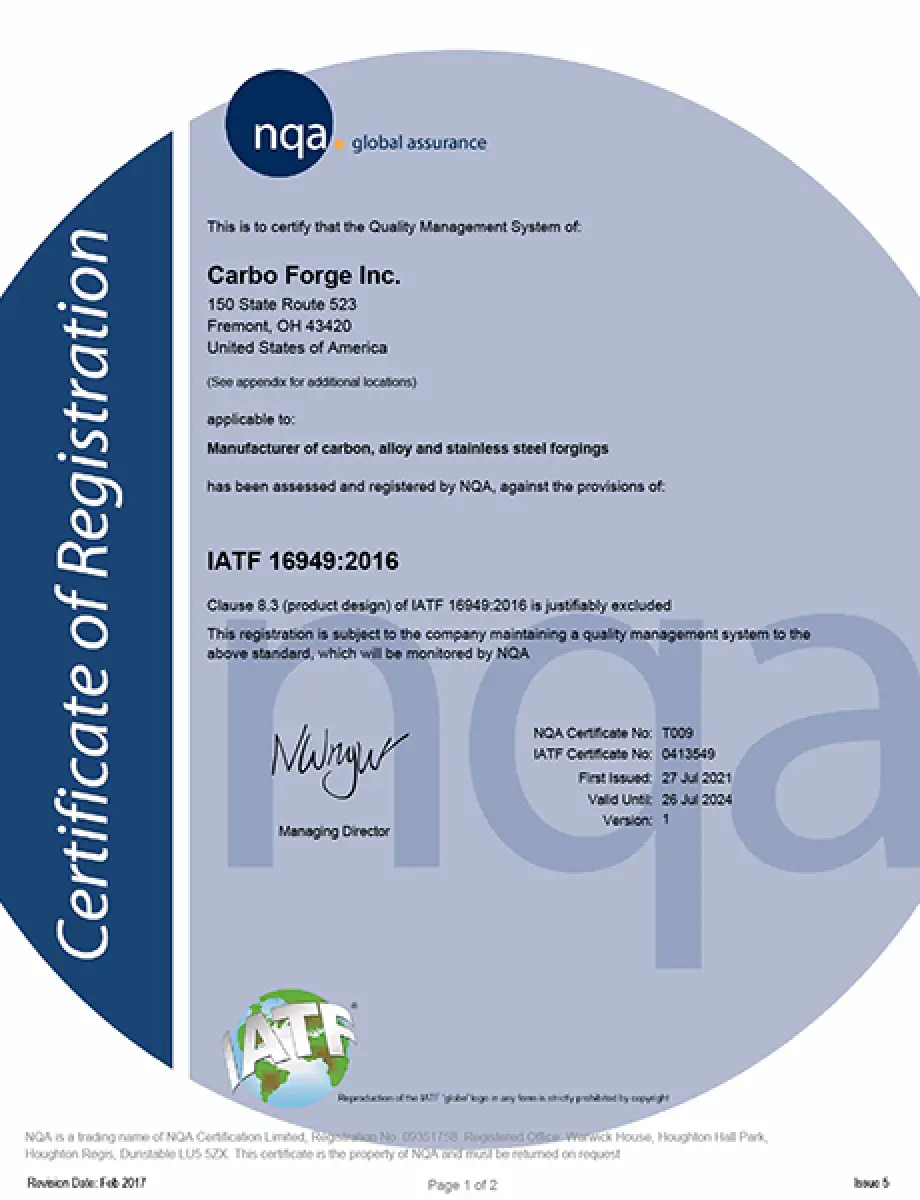 certified iatf 16949