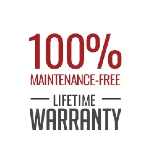 100% Maintenance-Free Lifetime Warranty