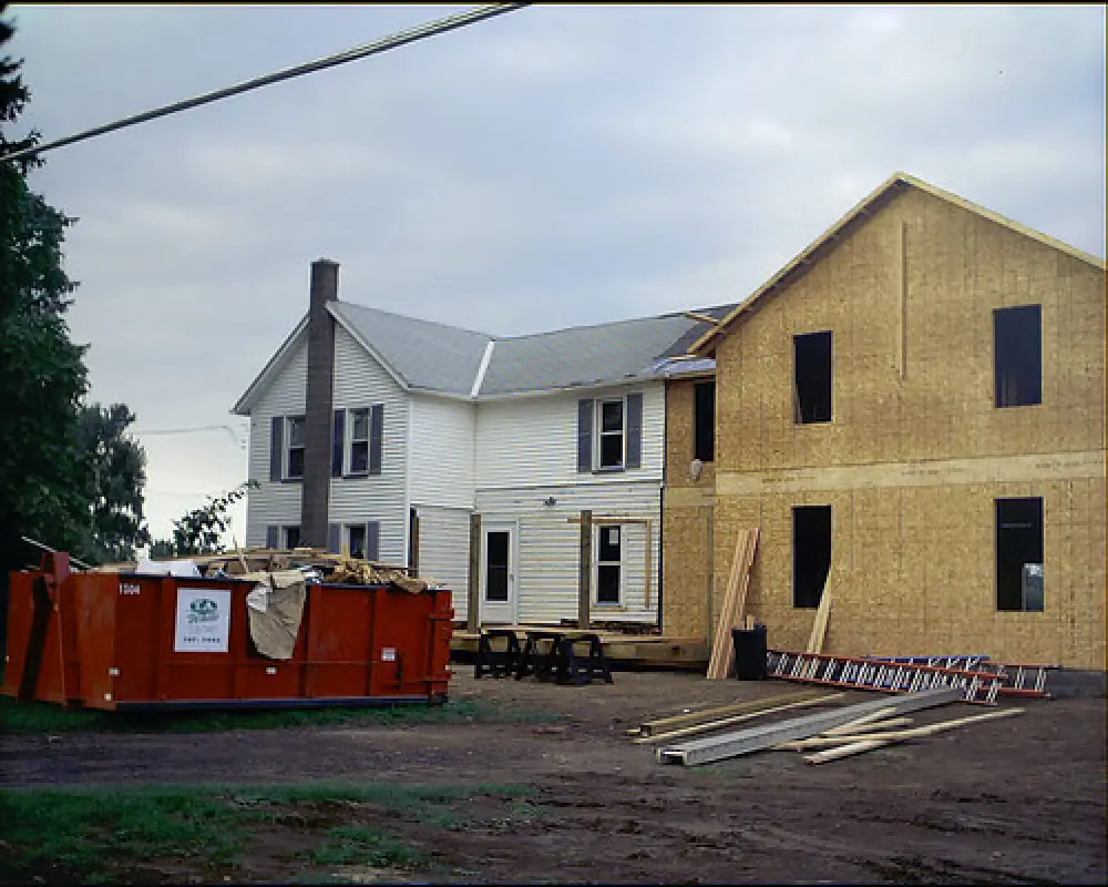 large home addition being contructed in rochester ny