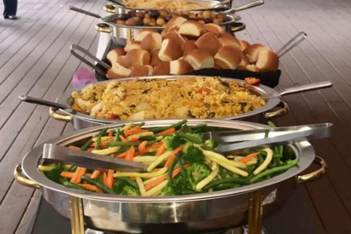 vegetables rice bread potatoes buffet