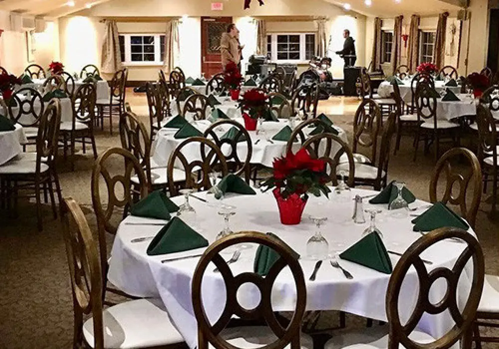 retirement party banquet set up at glendoveers