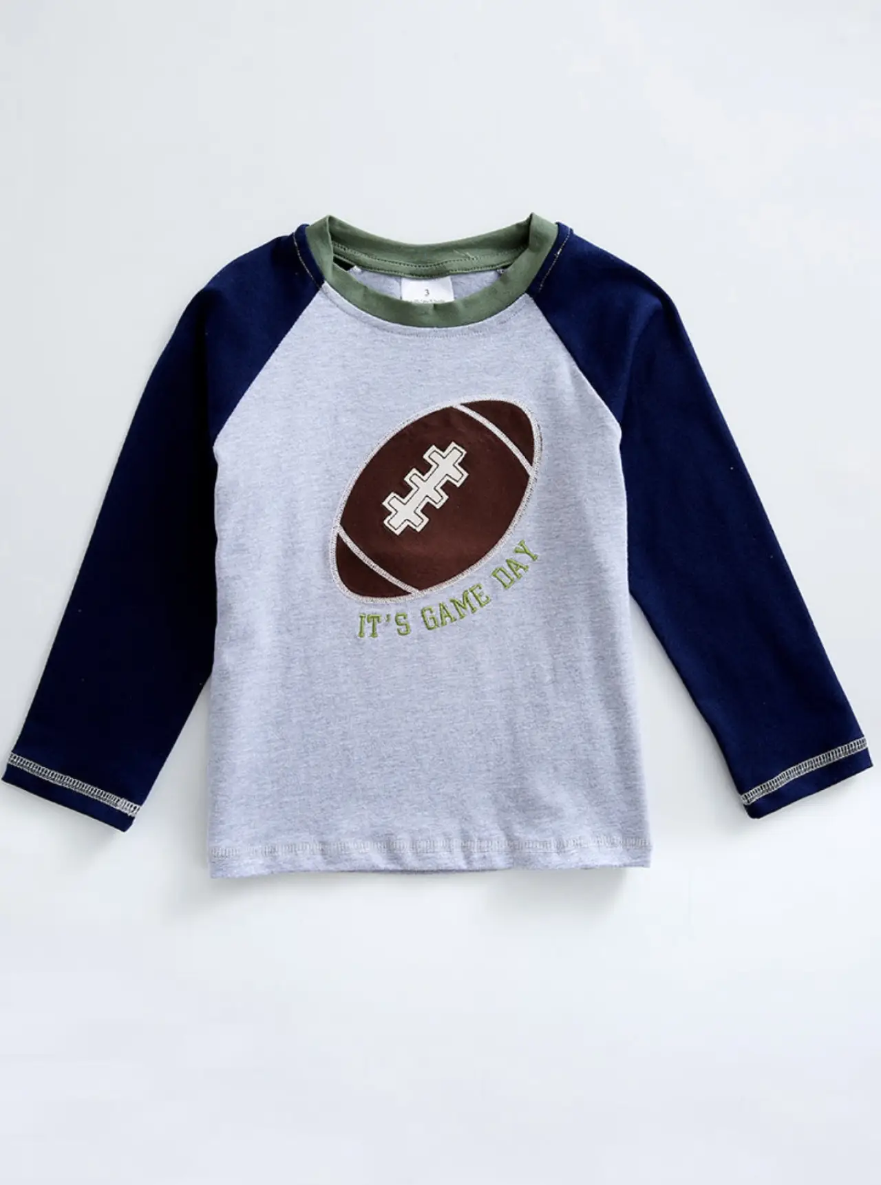 Gray football applique boy shirt