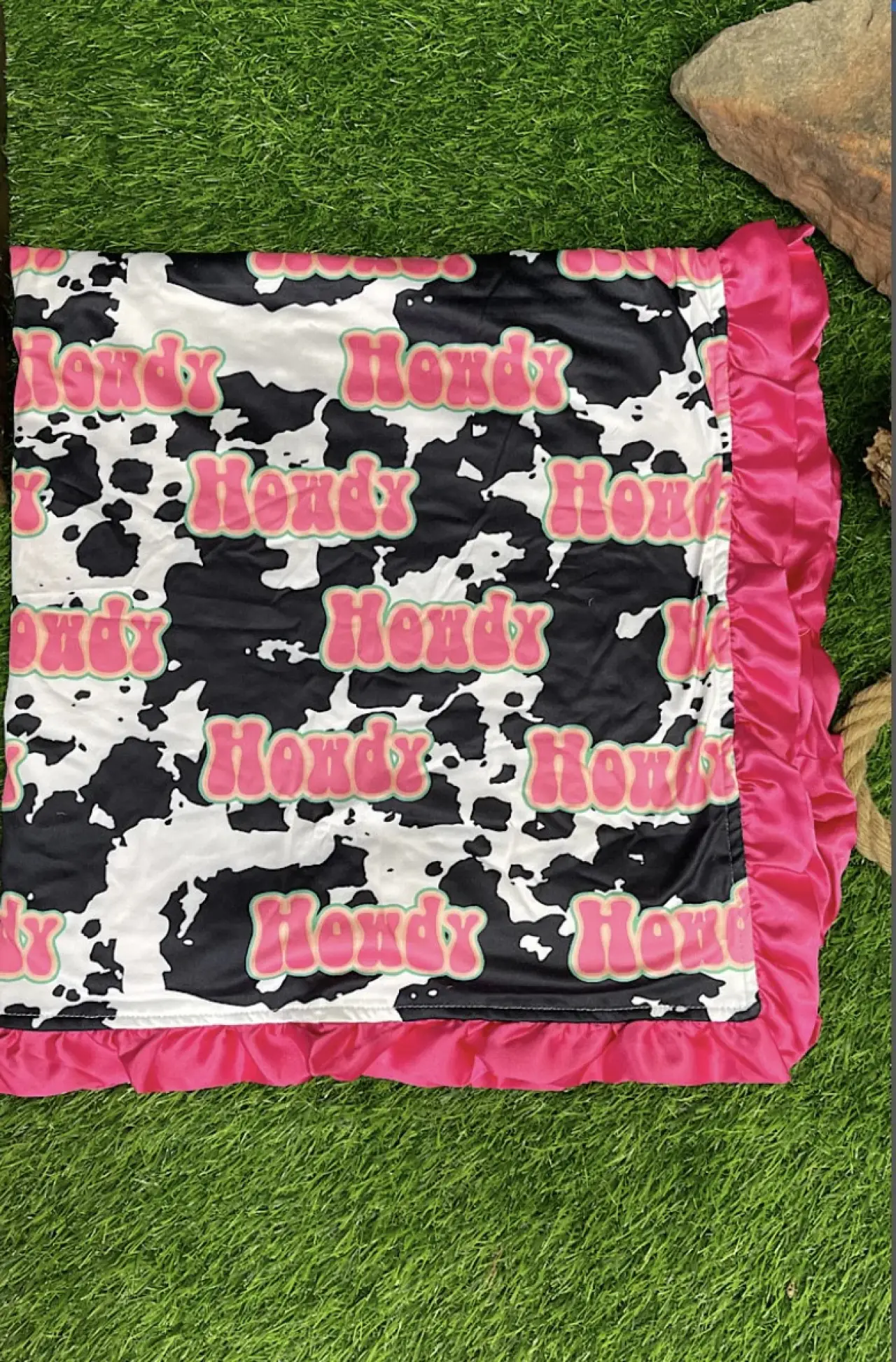 honky/cow print blanket