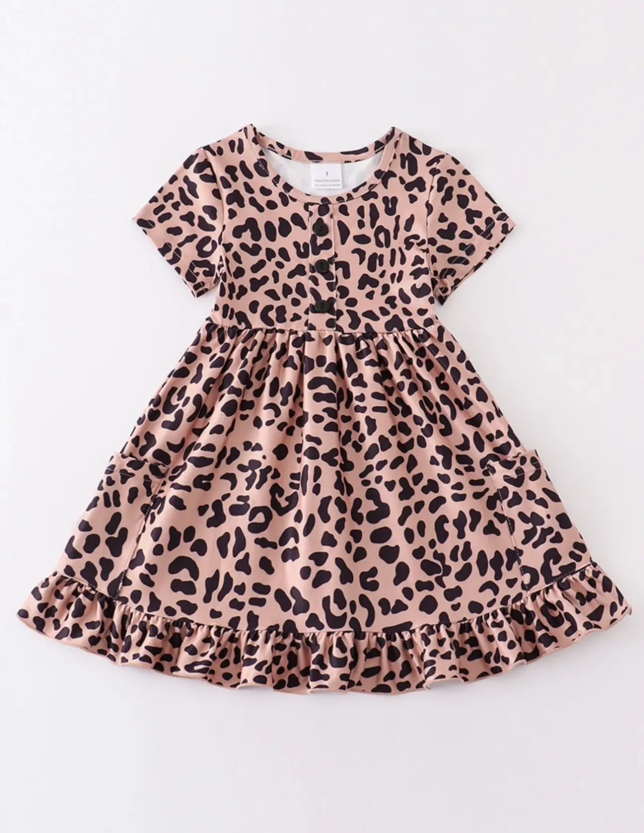 Short sleeve Adorable cheetah animal print dress