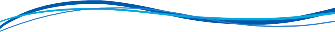 Four overlapping blue wavy lines on a light gray background, creating a flowing abstract design.