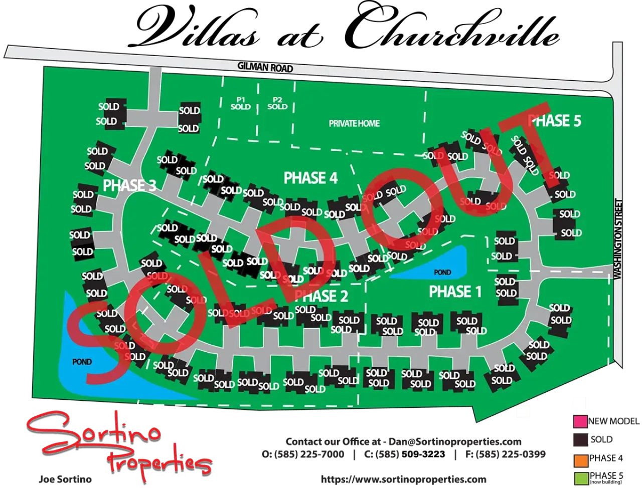 Villas at Churchville home building development site map