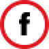 Black lowercase f inside a red circle on a white background, resembling Facebooks logo.