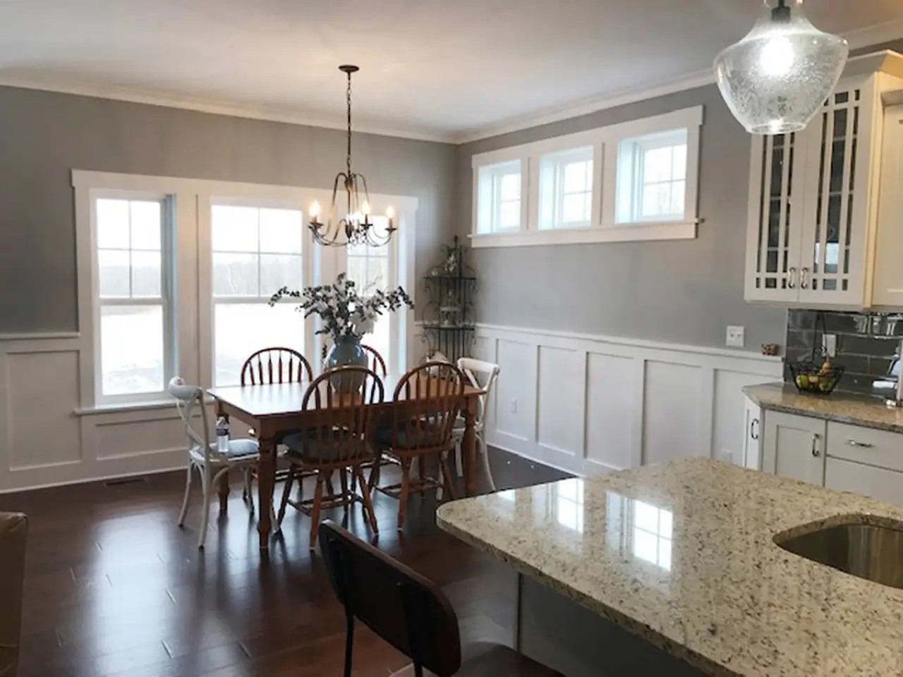 Eat in kitchen area of custom built home by Sortino Properties in Livonia NY.