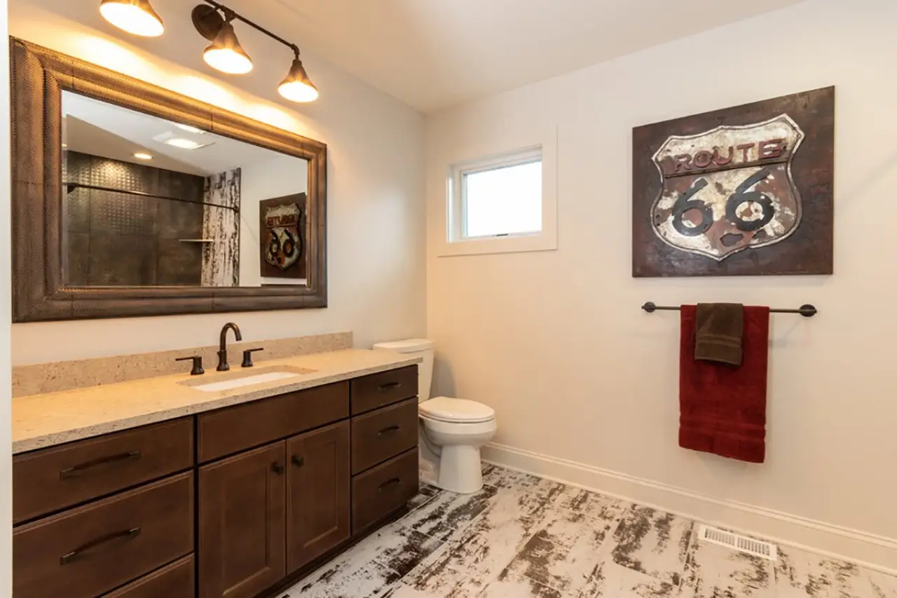 Bathroom of stunning custom built home by Sortino Properties in Rochester NY.