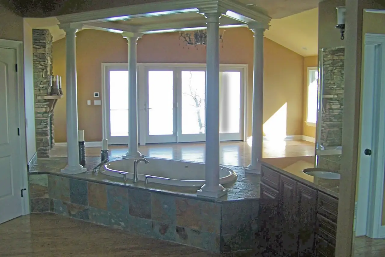 Custom master bathroom in Lake Road home in Webster NY built by Sortino Properties.