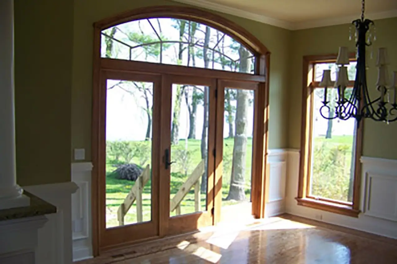 Patio doors of Lake Road home in Webster NY built by Sortino Properties.