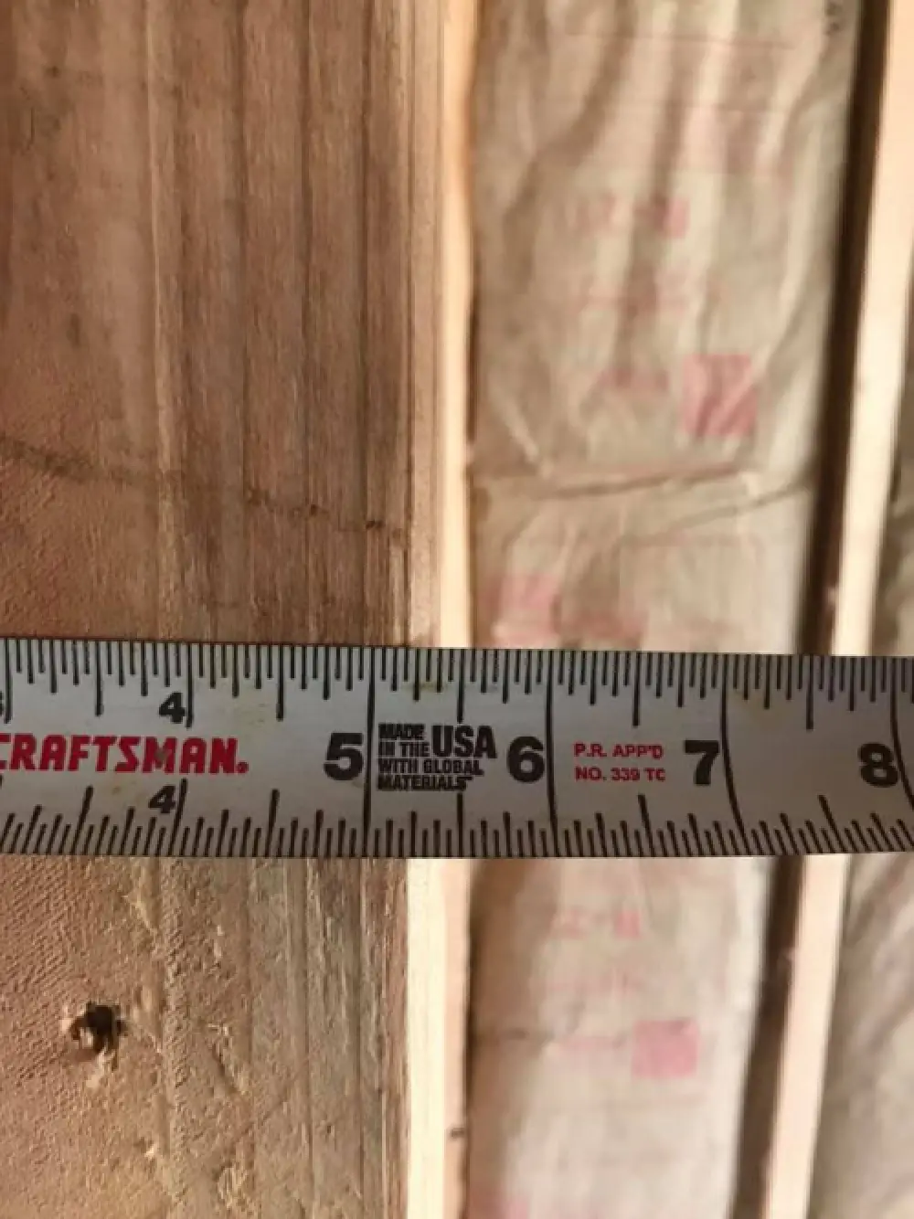 example of off measurement framing stud
