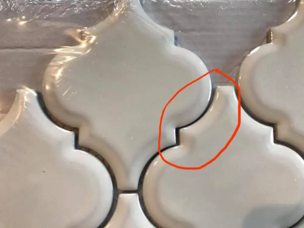 tile with manufacturing errors