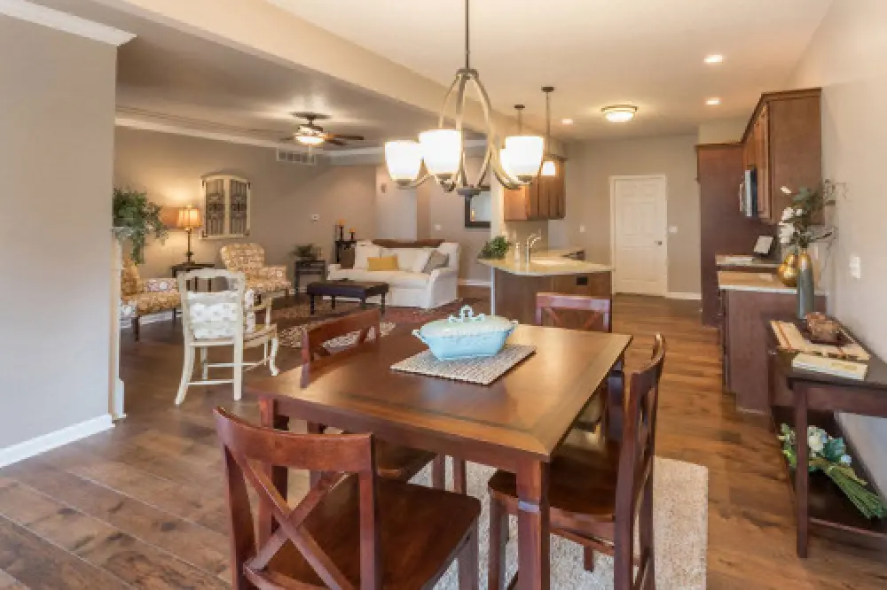 Open floor plan in a Villas at Churchville ranch home by Sortino Properties.