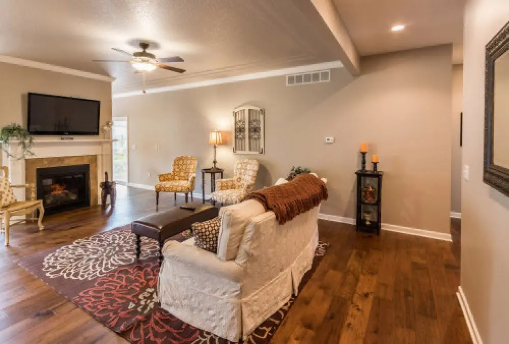 Living room in a Villas at Churchville ranch home by Sortino Properties.