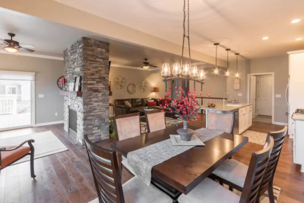 Dining area in a new Monarch Manor townhome in Farmington NY by Sortino Properties.