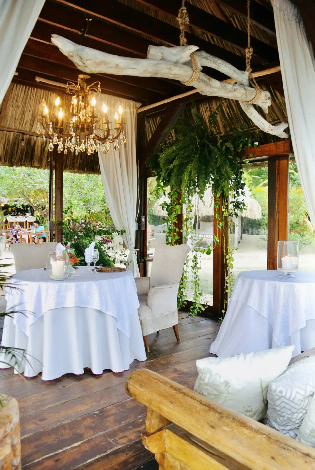 a room with tables and chairs