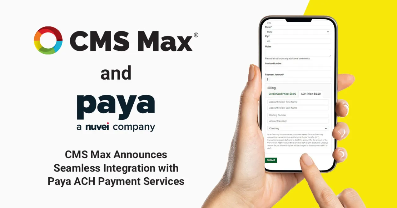 Paya ACH payment integration for CMS Max