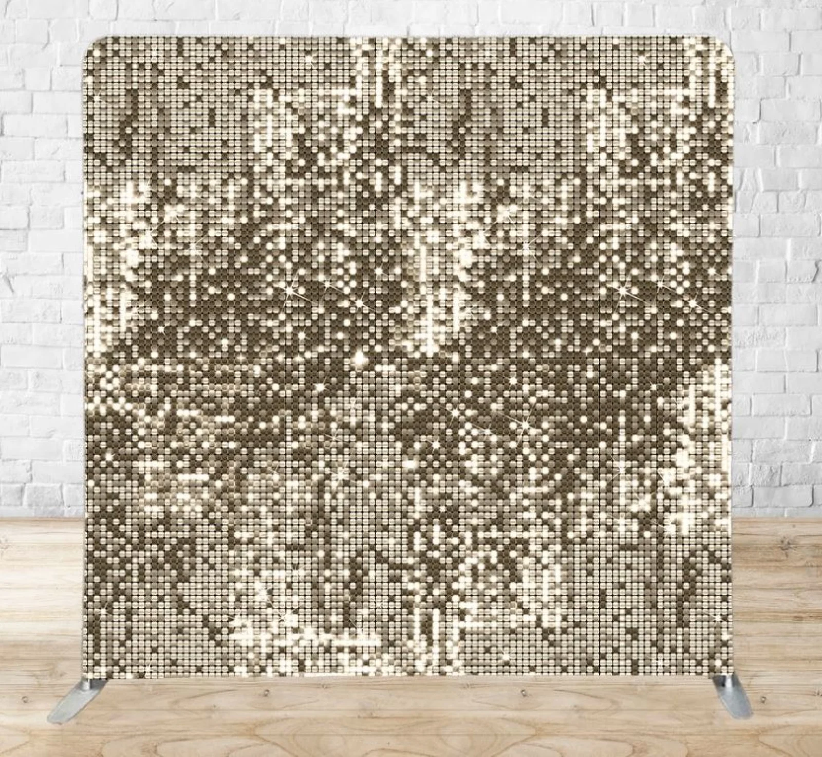 Champagne Sequin premium tension fabric backdrop rental