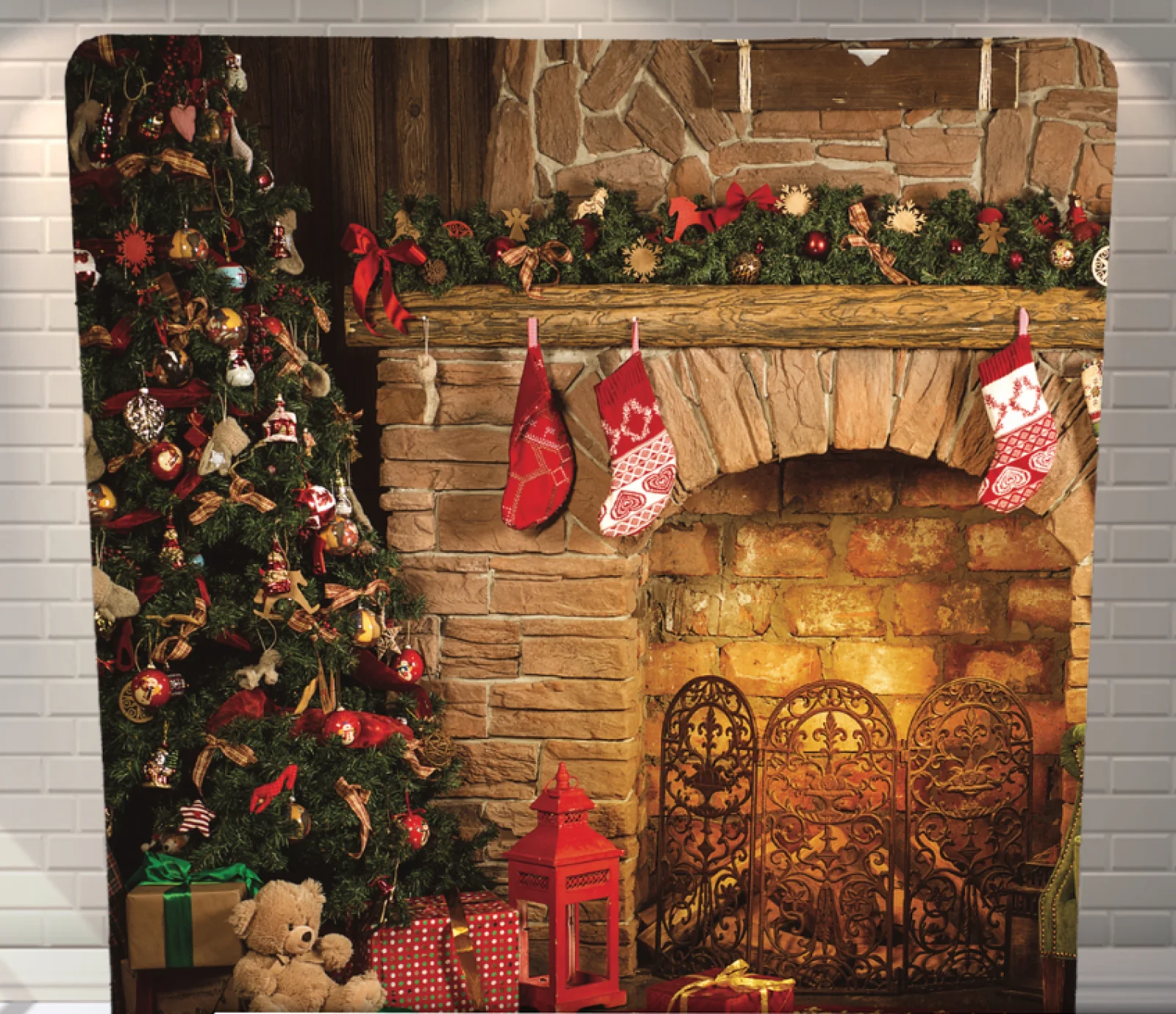Christmas Tree Glow premium tension fabric backdrop rental