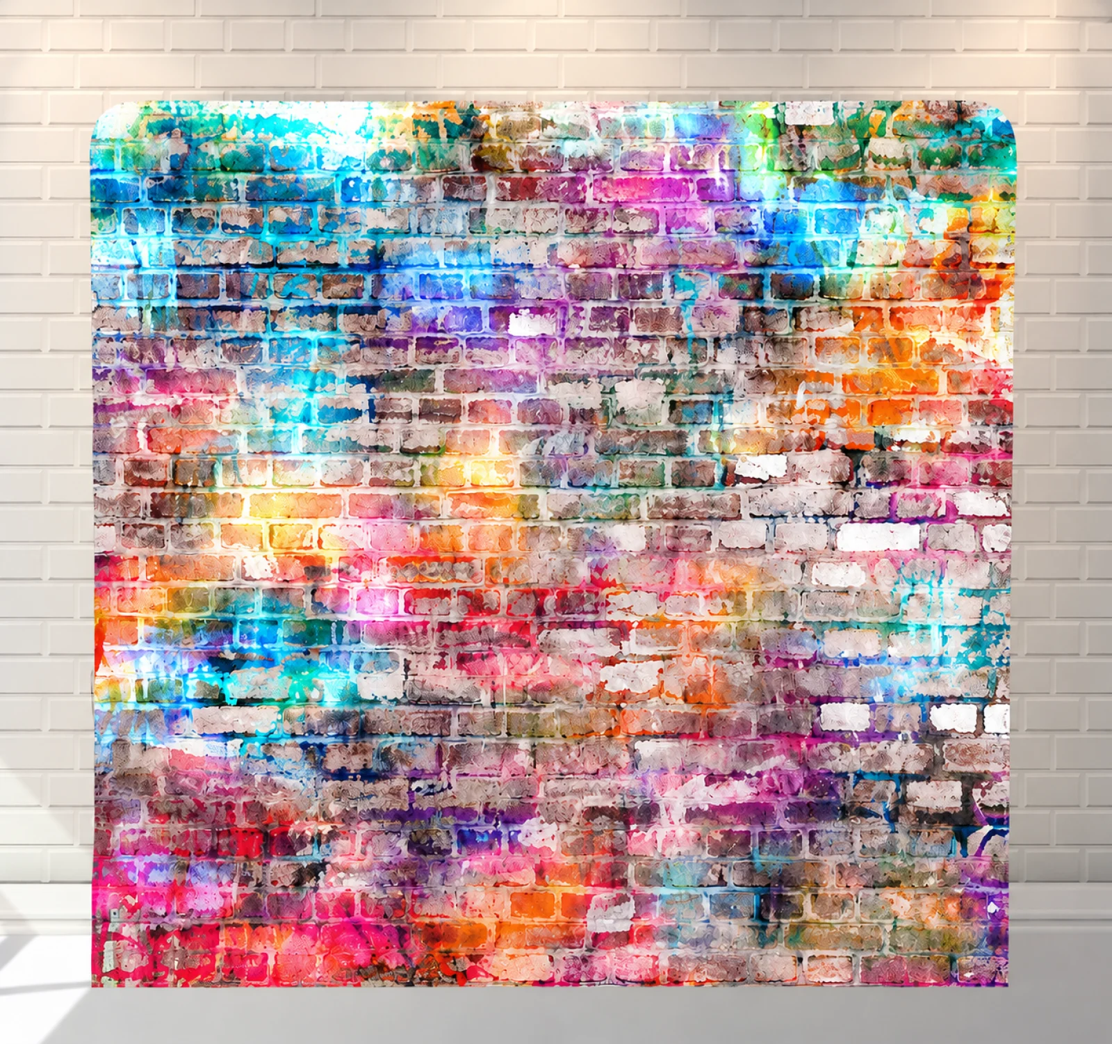 Graffiti Brick premium tension fabric backdrop rental