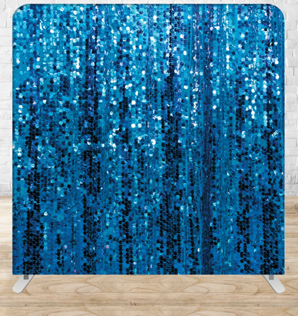 Under the Seaquin premium tension fabric backdrop rental
