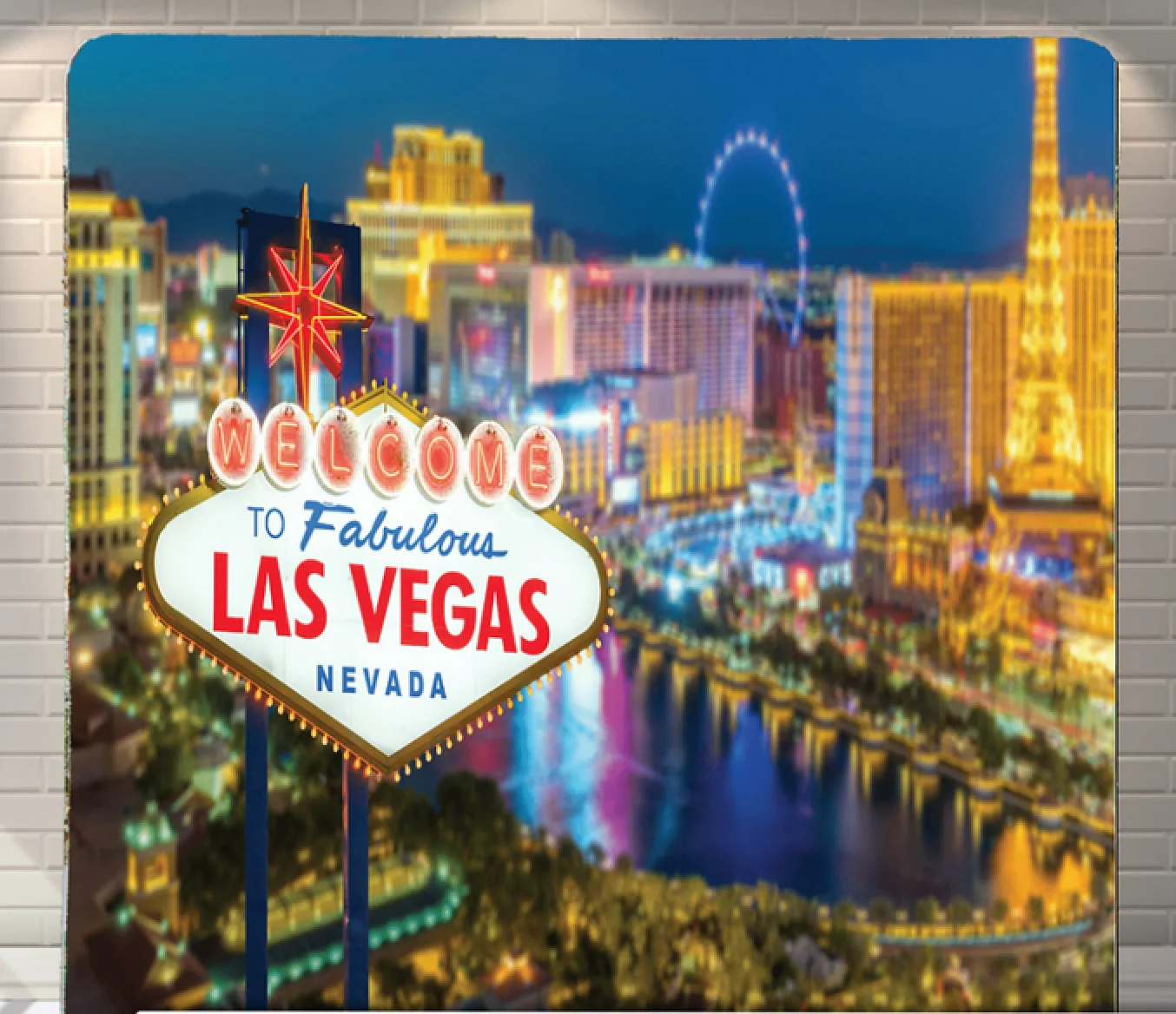 Welcome To Vegas premium tension fabric backdrop rental